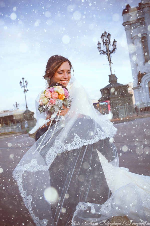 свадебная фотосессия зимой в Москве